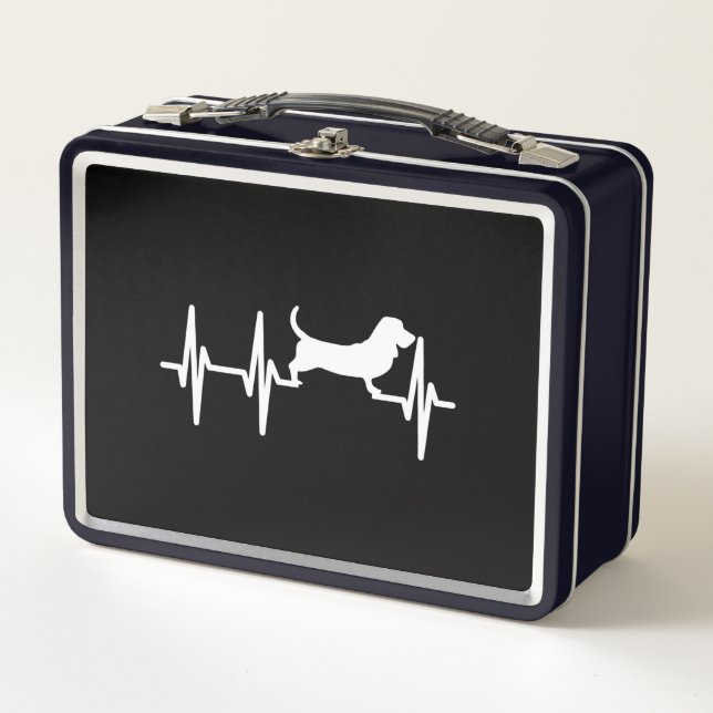 Lunch Box basset hound hearbeat chien maman papa animal (Devant)