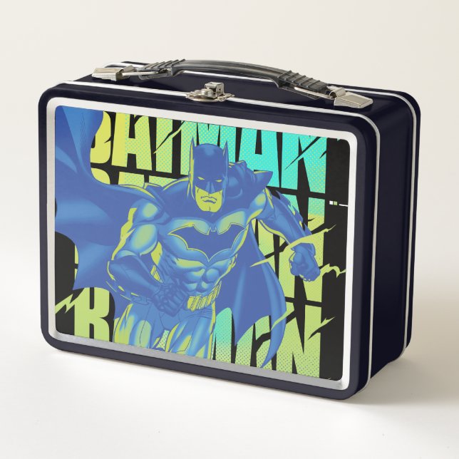 Lunch Box Batman Électrique Qui Traverse La Typographie (Devant)