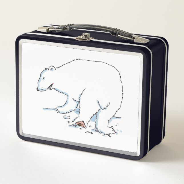 Lunch Box Bear polaire blanc et noir lunbox (Devant)