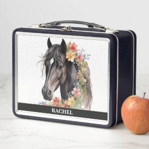 Lunch Box Beau Cheval avec Fleurs