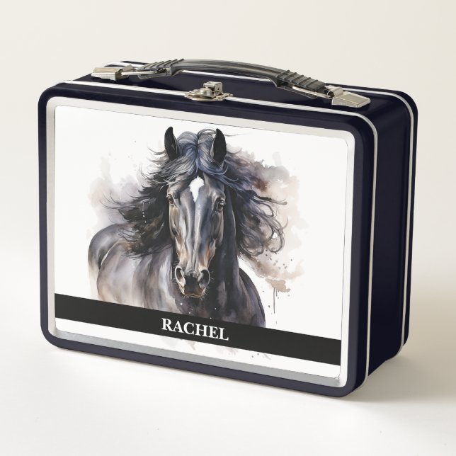 Lunch Box Beau Cheval Noir (Devant)