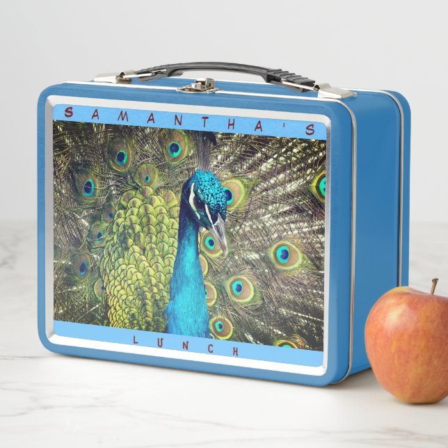 Lunch Box Beau Peacock (Personnaliser le nom) Déjeuner en mé (En situation)
