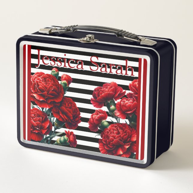 Lunch Box Beauté florale noir et blanc (Devant)