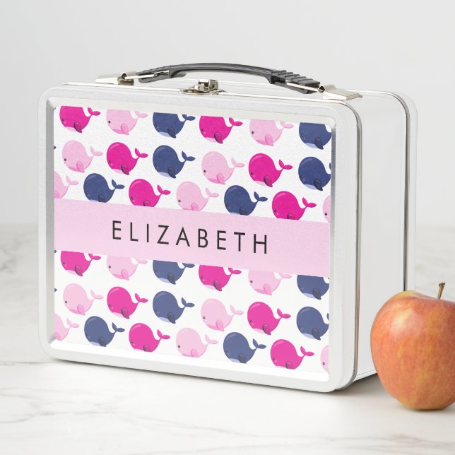 Lunch Box Beaux Baleines, Motif De Baleines, Votre Nom (En situation)