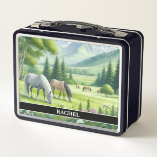 Lunch Box Beaux Chevaux au Pâturage
