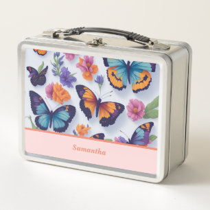 Lunch Box Beaux Papillons Colorés de Printemps pour Étudiant