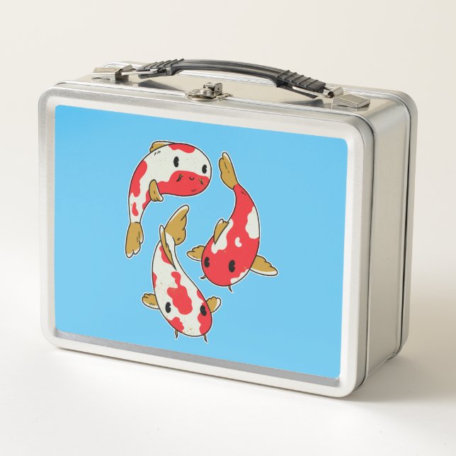 Lunch Box Beaux poissons Koï de dessin animé (Devant)