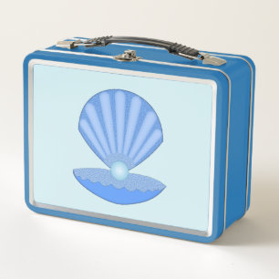Lunch Box Bébé bleu Coquille d'huîtres et Pearl