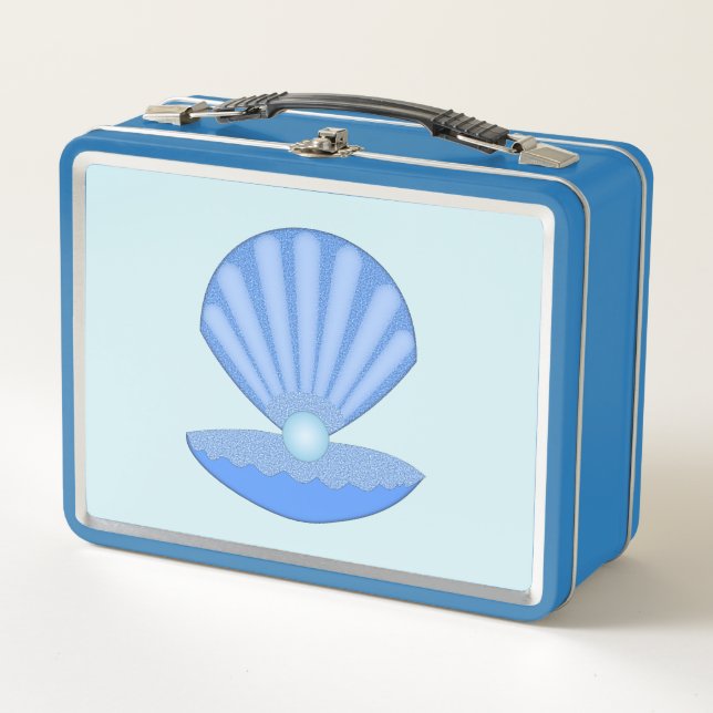 Lunch Box Bébé bleu Coquille d'huîtres et Pearl (Devant)