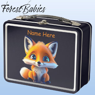 Lunch Box Bébé mignon Fox enfants Faune Animal Cartoon Graph