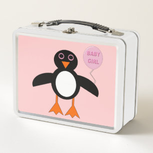 Lunch Box Bébé rose mignon fille Penguin Boîte à lunch en mé