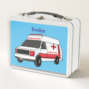 Lunch Box Belle ambulance rouge caricature van