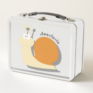 Lunch Box Belle Cartoon Snail Personnalisé Métal Boîte À Déj