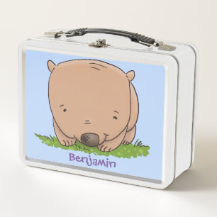 Lunch Box Belle illustration de dessin animé de bébé wombat