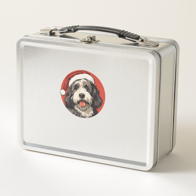 Lunch Box Bernedoodle Chien Xmas Doodle Dood Jolie Noël Soit (Devant)