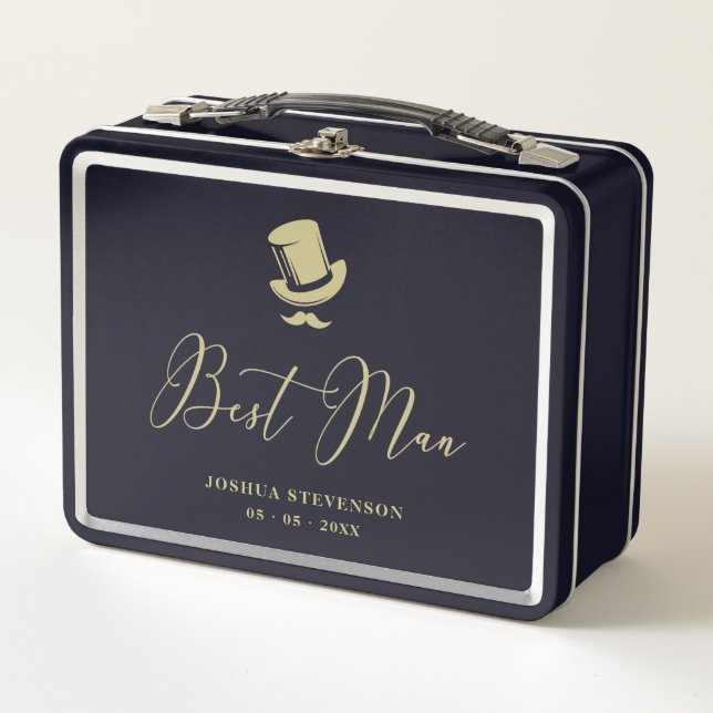 Lunch Box Best Man Chic Wedding Minimalist (Devant)