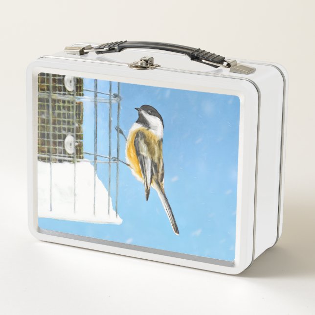 Lunch Box Bickadee sur la peinture d'alimentation - Oiseaux  (Devant)