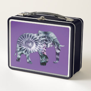 Lunch Box Bien-être animal - Silhouette éléphante Fractale 2