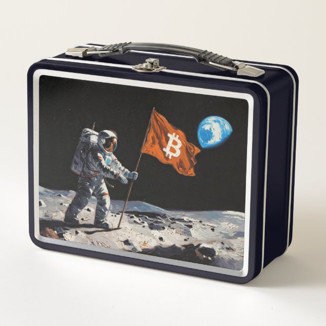 Lunch Box "Bitcoin Moon" Peinture à l'huile #1 (Devant)