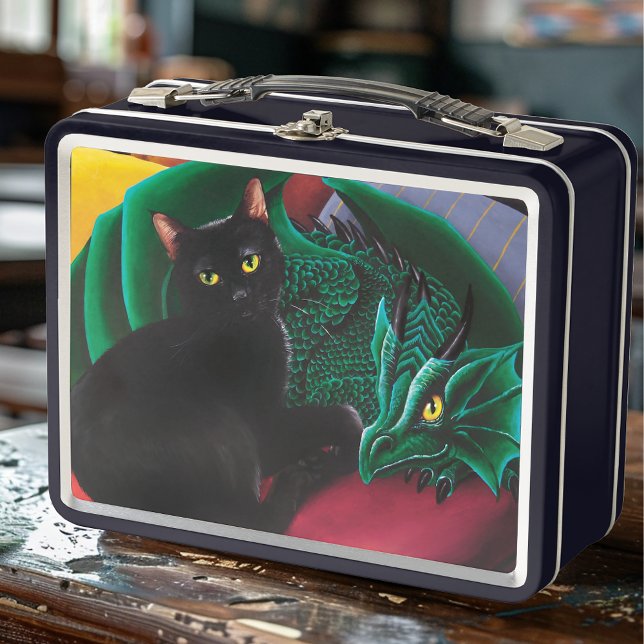 Lunch Box Black Cat Green Dragon (Créateur téléchargé)