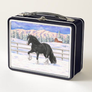 Lunch Box Black Gypsy Vanner Irlandais Cob Brouillon Cheval 