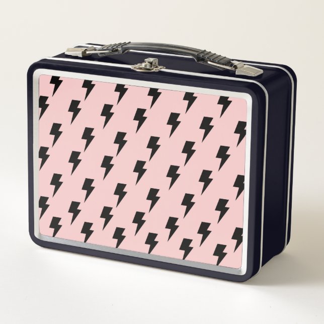 Lunch Box Black Pink Lightning Y2K Indie Bold Style (Devant)