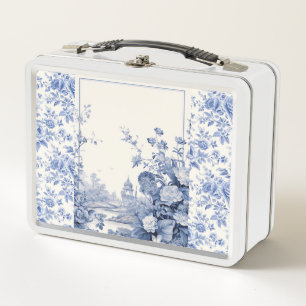Lunch Box Bleu de toile à fleurs