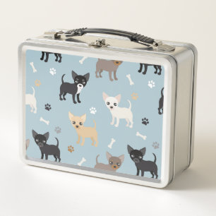 Lunch Box Bleu mignon de motif de chiwawa