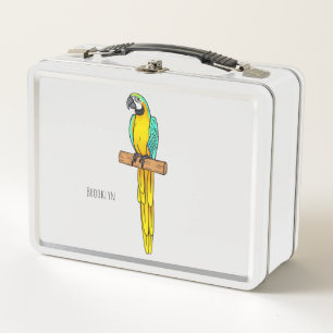 Lunch Box Blue-and-yellow macaw bird cartoon illustration