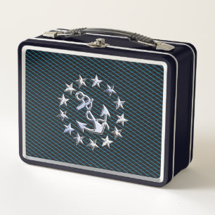 Lunch Box Blue Chrome Comme Yacht Drapeau Automotive Grille