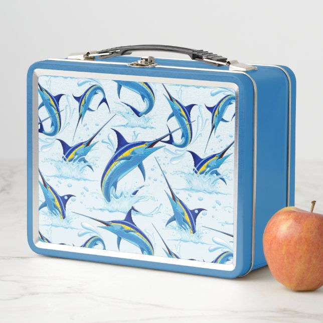 Lunch Box Blue Marlin Jumping out of Ocean (En situation)