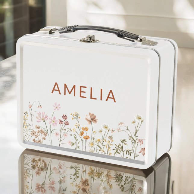 Lunch Box Boho Fleur sauvage Retour À L'École (Créateur téléchargé)