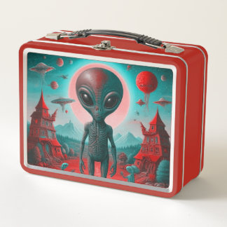 Lunch Box Boîte à déjeuner à l'aspect vintage avec impressio