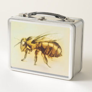 Lunch Box Boîte à déjeuner en métal d'art vintage - Bee