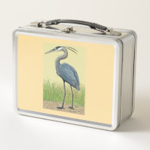 Boîte à déjeuner en métal Grand Héron Bleu