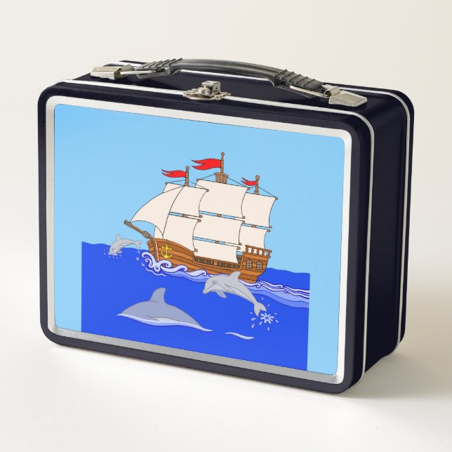 Lunch Box Boîte à lunch en métal Dolphins (Devant)