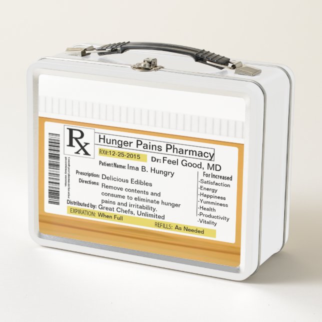 Lunch Box Boîte à lunch en métal personnalisé RX Funny (Devant)