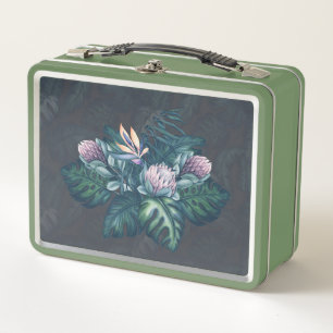 Lunch Box Boîte à lunch Hawaiian Protea et Monstera Retro