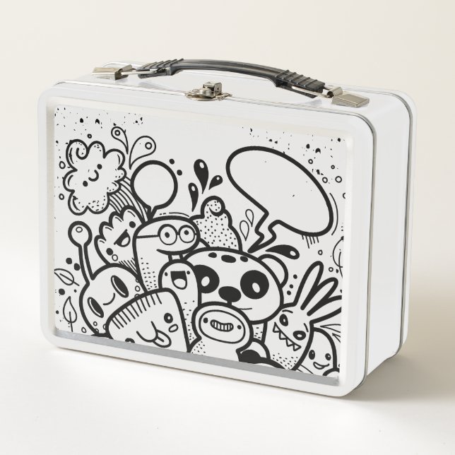 LUNCH BOX BOÎTE À REPAS MONSTRE HEUREUX (Devant)