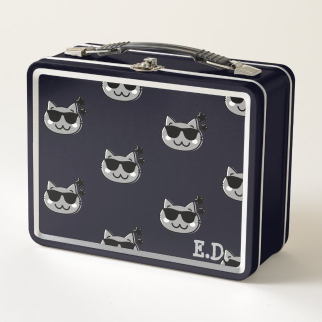 LUNCH BOX BOÎTE DE DÉJEUNER EN MÉTAL CAT LOVE (Devant)