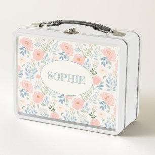 Lunch Box Boite de déjeuner personnalisée en fleurs peintes