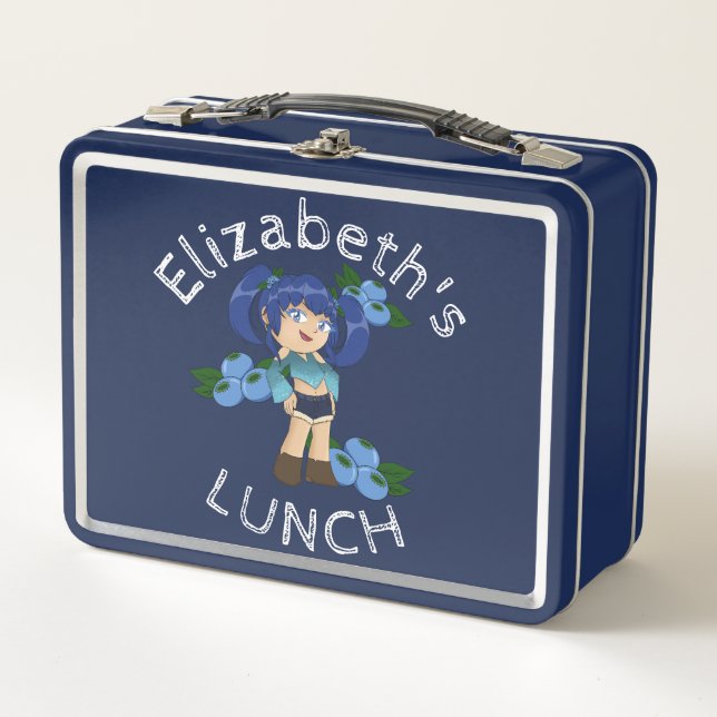Lunch Box Boîte de déjeuner texte personnalisée avec Blueber (Devant)