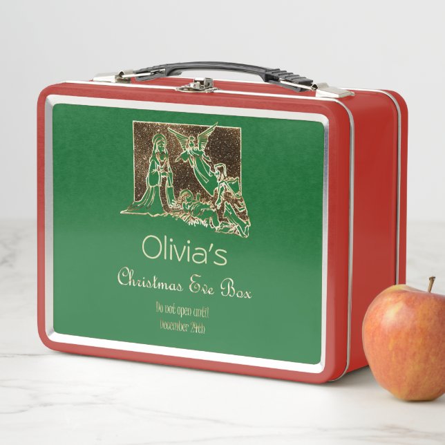 Lunch Box Boîte de nuit de Noël Scène de la Nativité Rouge V (En situation)