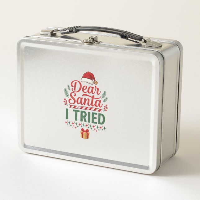 Lunch Box Boîte de Présent Chapeau de Noël Dear Santa Tried (Devant)
