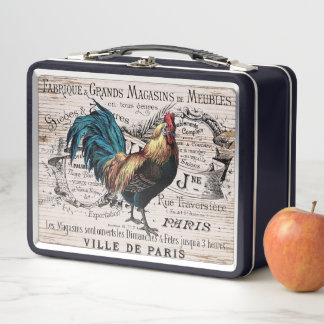 Lunch Box Boîte de recettes de coq vintage Paris