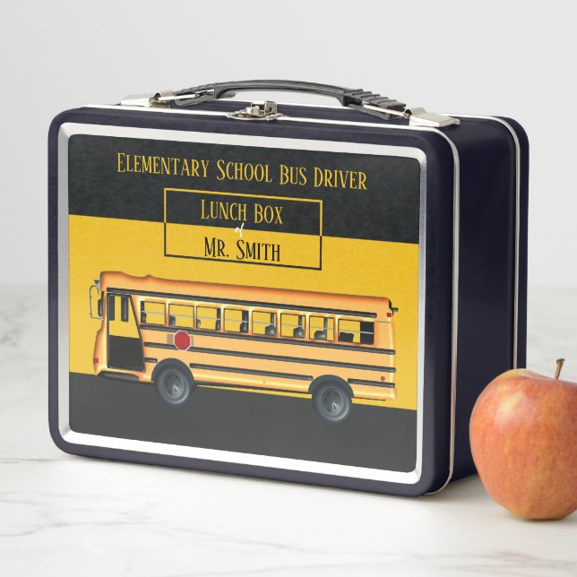 Lunch Box Boite de repas en métal pour chauffeur de bus scol (En situation)