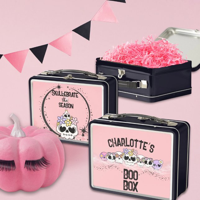 Lunch Box Boîte Halloween Boo Box Ancienne École (Vintage lunch box doubles as a Boo Box for a special trick or treater, fill with small gifts.)