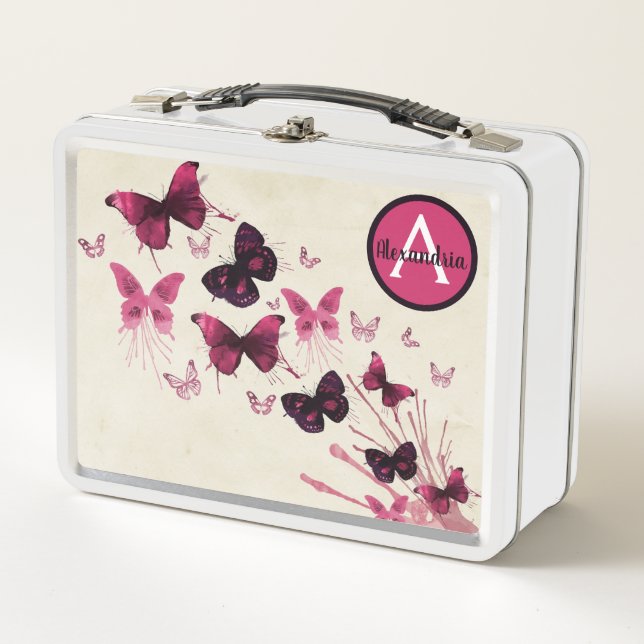 Lunch Box Boîtes à Repas - Boîte à Repas Violette avec Papil (Devant)