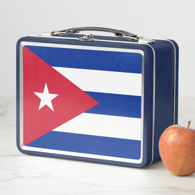 Lunch Box Boîtier en métal inoxydable avec drapeau de Cuba (En situation)