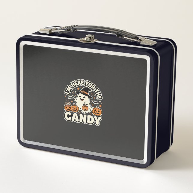 Lunch Box Bonbons Halloween Fantôme Citrouille Design (Devant)